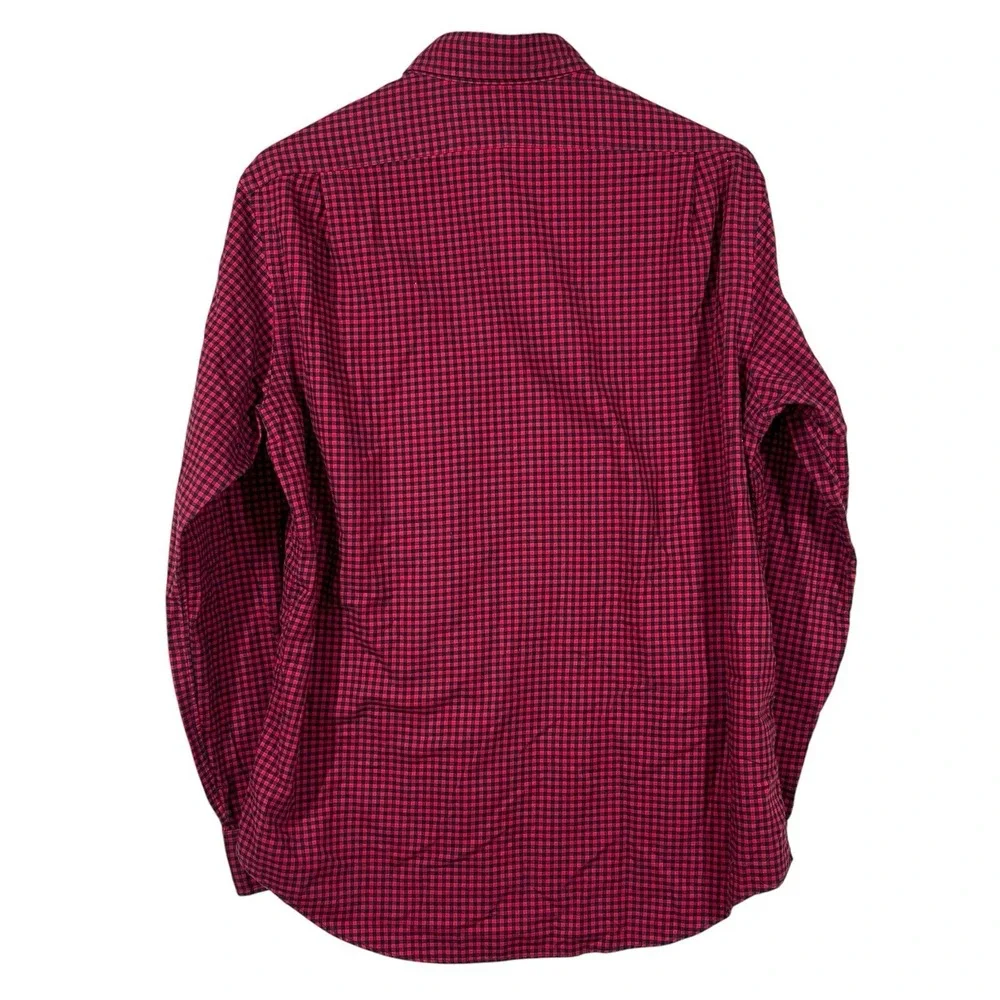 Polo Ralph Lauren Lightweight Flannel Shirt Mens L Red Black Check Long Sleeve